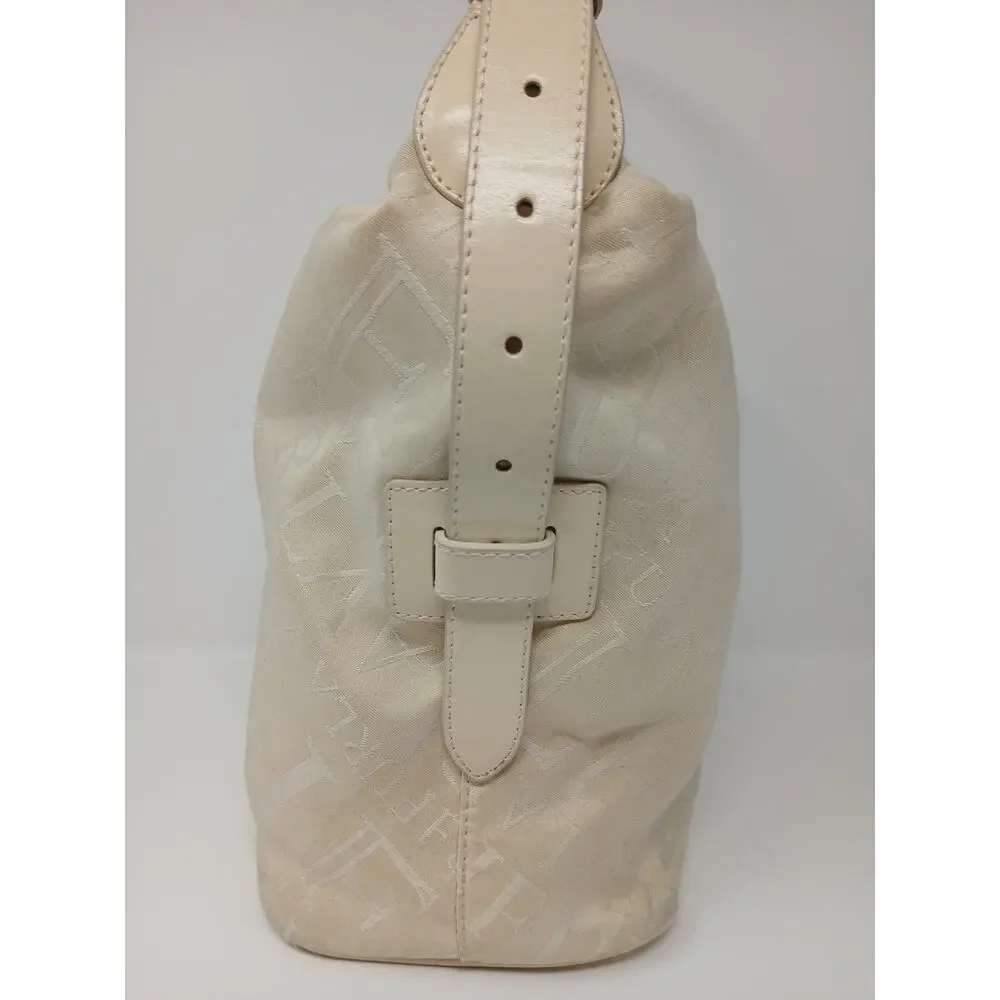 Furla Shoulder Bag Beige And Brown Color Nylon And Leather Used